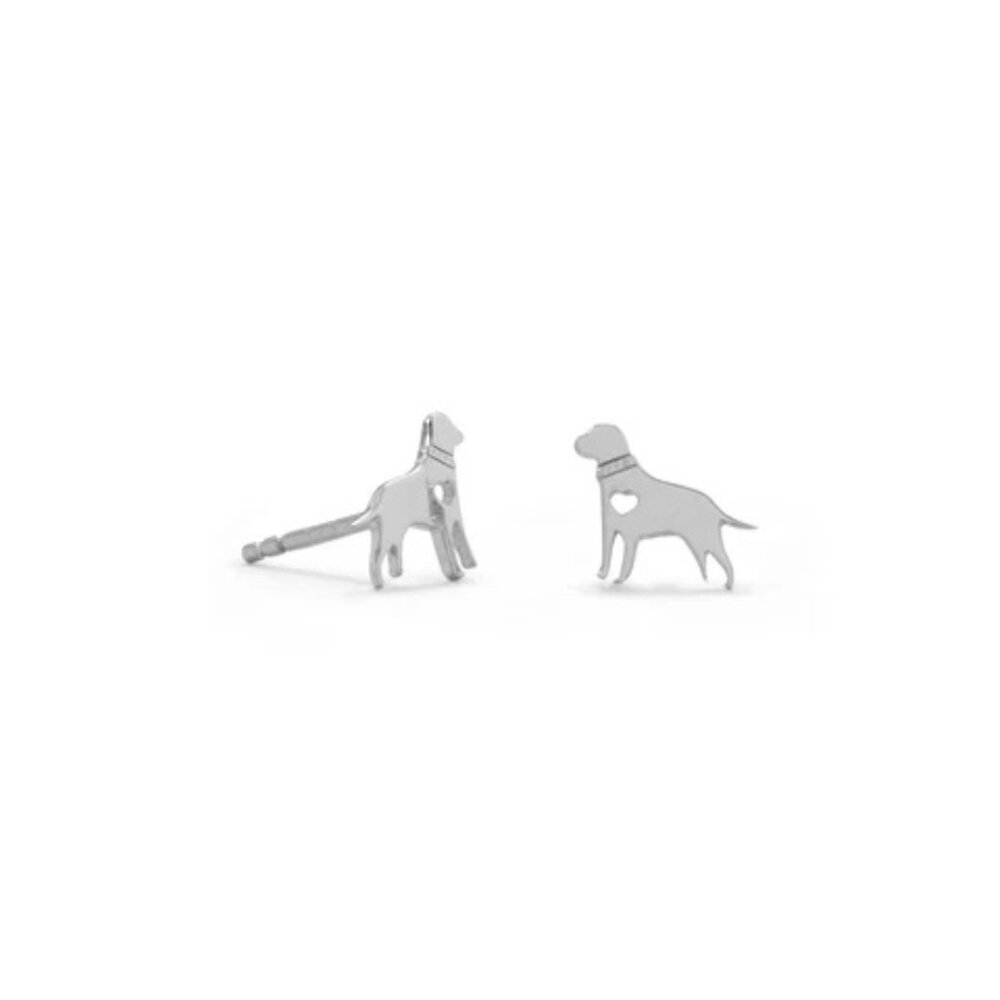 Sterling Silver Dog Earrings